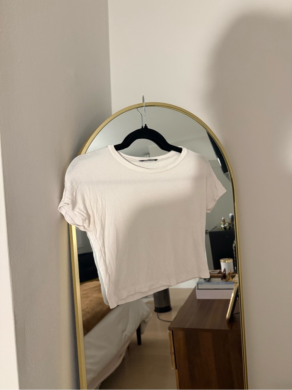Zara White Cropped Crewneck Tee - Women